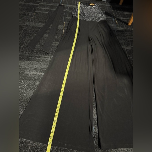 NWT Black and Silver Sleeveless Nipon Boutique Jumpsuit Women’s Size 6 - Picture 10 of 11